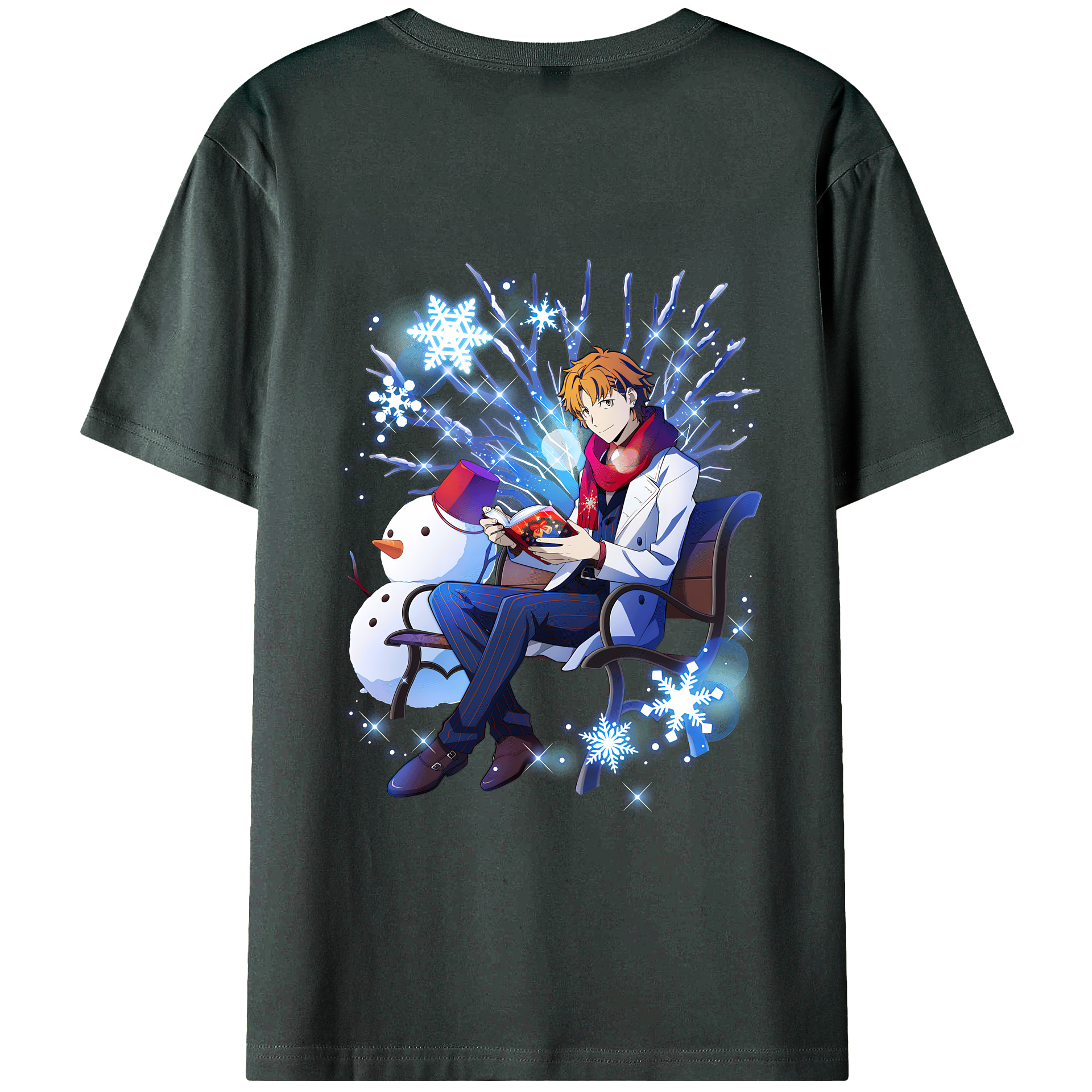 （画像用） 文豪ストレイドッグス Bungo Stray Dogs 綿100％ メンズ半袖Tシャツ（バックプリント） 通気性